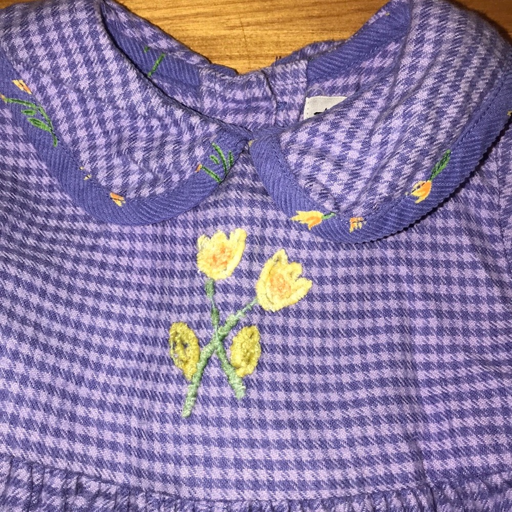 Sweet Potatoes Purple Flannel Winter Dress 9 Month - Picture 2 of 5